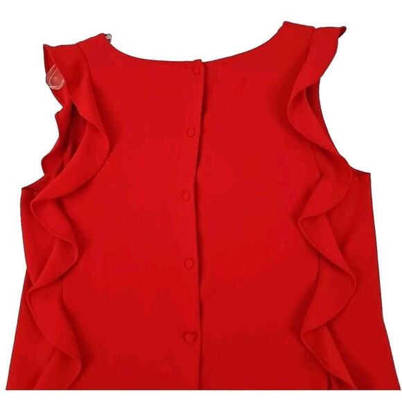 Elegant Red Ruffle Mini Dress - Picture 6 of 9